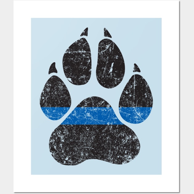 Thin Blue Line Paw Wall Art by MikesTeez